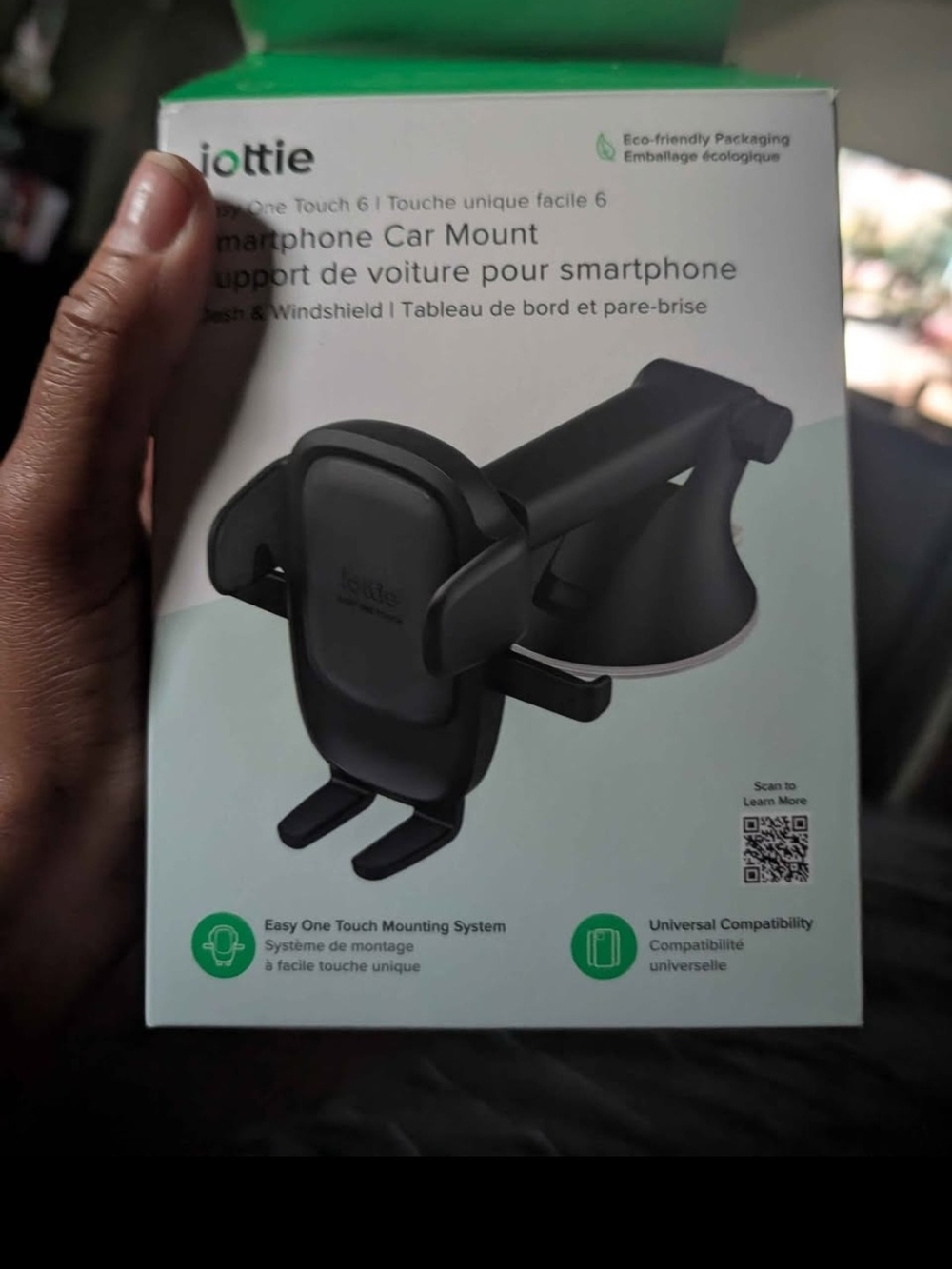 Black One Touch 6 Smartphone Car Mount